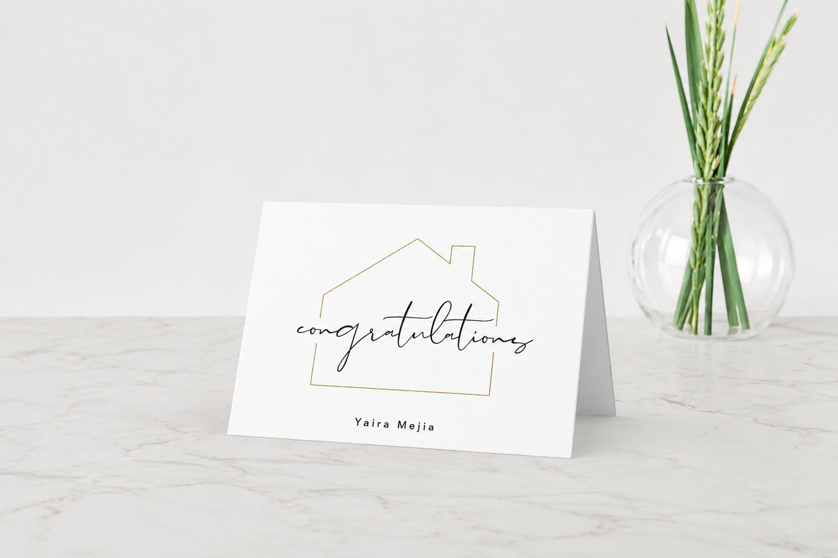 Custom new-home congratulations greeting card