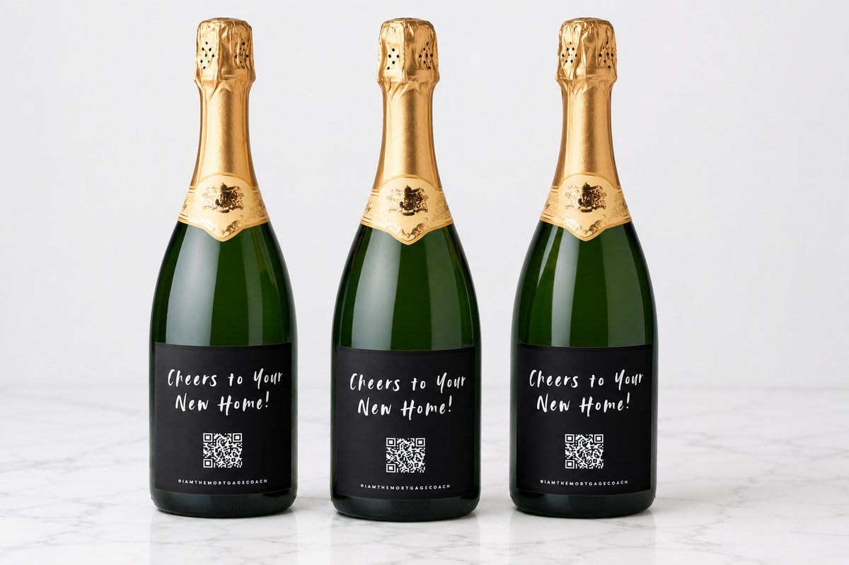 Custom Cheers to Your New Home champagne bottle labels